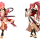 A one-armed, female samurai seen from the front and back.